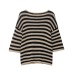 Round neck striped pullover knitted sweater top for women