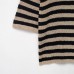 Round neck striped pullover knitted sweater top for women