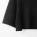 Round neck twisted buckle structure black knitted sweater top