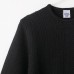 Round neck twisted buckle structure black knitted sweater top