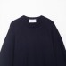 Round neck five quarter sleeve black knitted sweater for women