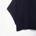 Round neck five quarter sleeve black knitted sweater for women
