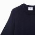 Round neck five quarter sleeve black knitted sweater for women