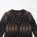 Round neck short sleeved diamond patterned knitted sweater for women