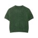 Round neck short sleeved single breasted knitted cardigan for women
