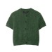 Round neck short sleeved single breasted knitted cardigan for women