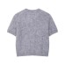 Five point sleeve top solid color knitted sweater for women