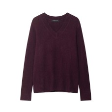 Temperament V-neck long sleeved pullover loose knit sweater for women Temperament V-neck long sleeved pullover loose knit sweater for women