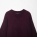 Temperament V-neck long sleeved pullover loose knit sweater for women