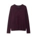 Temperament V-neck long sleeved pullover loose knit sweater for women