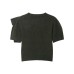 Round neck shoulder bow gray knitted sweater for women