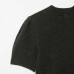 Round neck shoulder bow gray knitted sweater for women