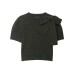 Round neck shoulder bow gray knitted sweater for women