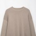 Long sleeved single breasted solid color pullover knitted sweater for women