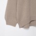 Long sleeved single breasted solid color pullover knitted sweater for women