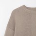 Long sleeved single breasted solid color pullover knitted sweater for women