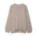 Long sleeved single breasted solid color pullover knitted sweater for women
