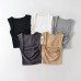 Chest fold square neck base vest