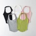 Backless slim fit neck hanging suspender tank top