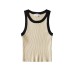 Elastic slim fit contrasting edge knitted vest