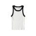 Elastic slim fit contrasting edge knitted vest