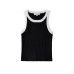 Elastic slim fit contrasting edge knitted vest