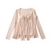 Twisted pleated ribbon strapless top for women+long sleeved cardigan jacket two-piece set