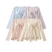 Twisted pleated ribbon strapless top for women+long sleeved cardigan jacket two-piece set