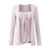 Twisted pleated ribbon strapless top for women+long sleeved cardigan jacket two-piece set
