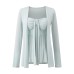 Twisted pleated ribbon strapless top for women+long sleeved cardigan jacket two-piece set