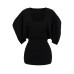 Bat sleeve dress slim fit U-neck short skirt