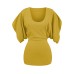Bat sleeve dress slim fit U-neck short skirt