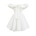 Solid color bow one neck dress