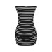 Striped off shoulder strapless dress