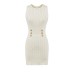 Gold button sleeveless knitted vest dress