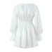 Ruffle V-neck Strap Waist Dress