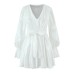 Ruffle V-neck Strap Waist Dress