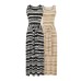 Fake two striped strap vest skirts