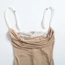Khaki lace camisole short skirt