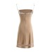 Khaki lace camisole short skirt