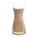 Khaki lace camisole short skirt