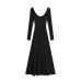 Splicing large hem dress