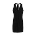 Sleeveless lace up dress with neck tied and twisted long skirt