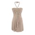 Hanging neck one shoulder strapless suspender dress