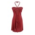 Hanging neck one shoulder strapless suspender dress