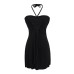 Hanging neck one shoulder strapless suspender dress