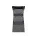Striped strapless hip hugging short skirt knitted off shoulder dress for women