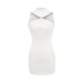 Shoulder digging knitted neck hanging dress