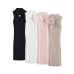 Shoulder digging knitted neck hanging dress
