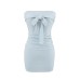 Off shoulder lace up dress with hip wrap